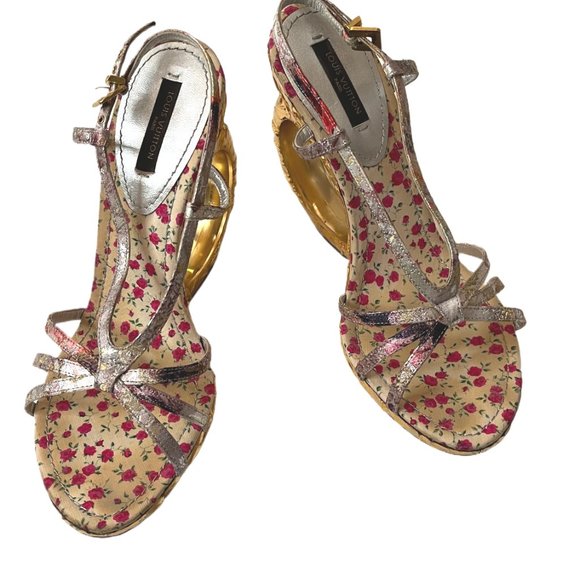 Louis Vuitton Floral Feerique Morganne Sandals Ring Heels Size 36 (US Size 6) - Picture 9 of 16